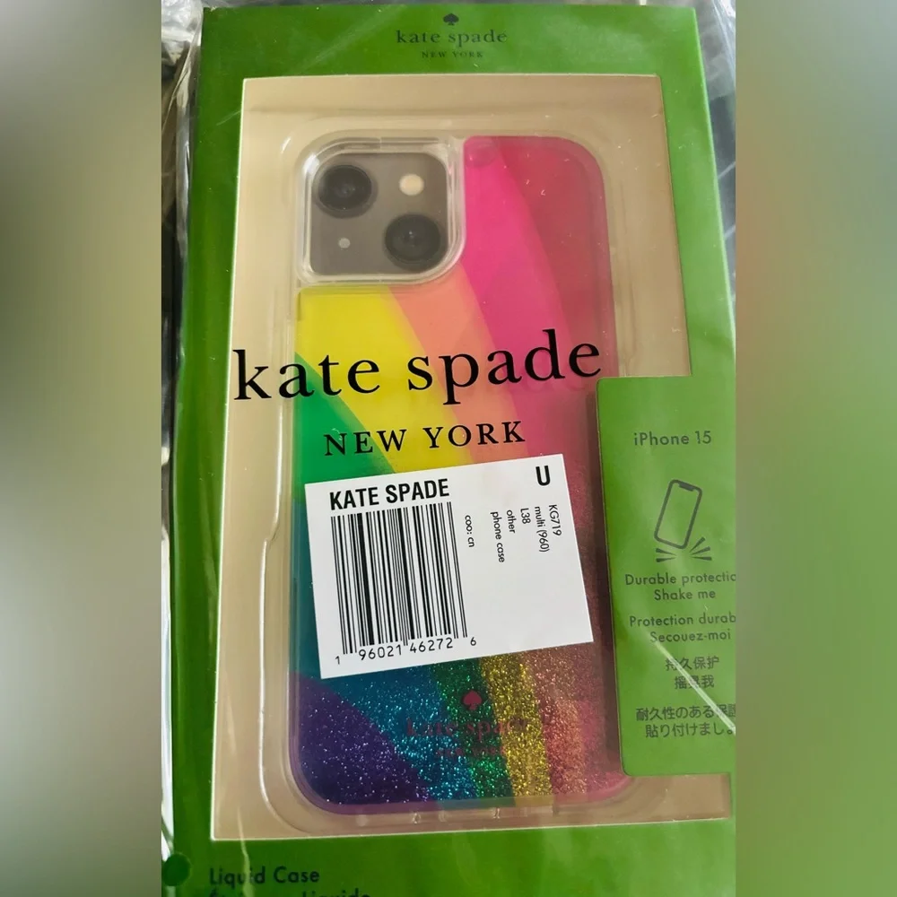 WOW*SALE NEW**Kate Spade iPhone 15 Rainbow Case Cover